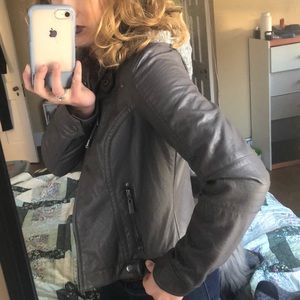 Feaux Gray Leather Jacket